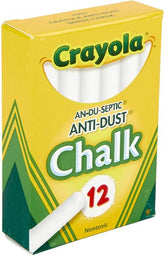 Tiza Escolar Blanca Set 12 Uds Antipolvo